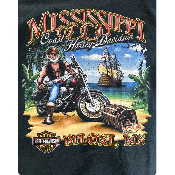 Vintage 2004 Harley Davidson Biloxi, Mississippi Coast Sleeveless Tee - 2XL - Picture 3 of 4